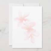 Pink Plumeria Tropical Beach Wedding Kaart (Achterkant)