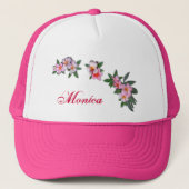 Pink Plumeria Trucker Pet (Voorkant)