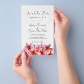 Pink Plumeria van de begroting sparen de Datum Wed Flyer (Hand)