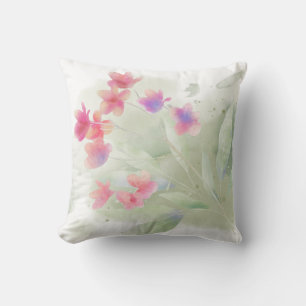 Pink Plumeria Waterverf Kussen