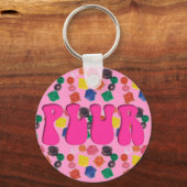 Pink PLUR Rave Kandi Sleutelhanger (Voorkant)