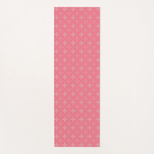 Pink Plus Pattern Yoga Mat (Voorkant)