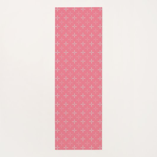 Pink Plus Pattern Yoga Mat (Achterkant)