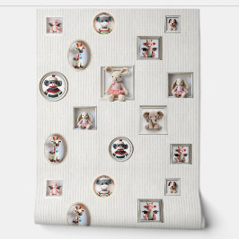 Pink Plushy Pals Behang