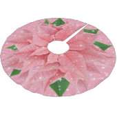 Pink Poinsettia Holiday Sparkle Kerstboom Rok (Gekanteld)
