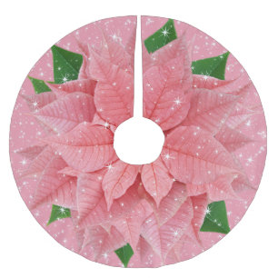 Pink Poinsettia Holiday Sparkle Kerstboom Rok