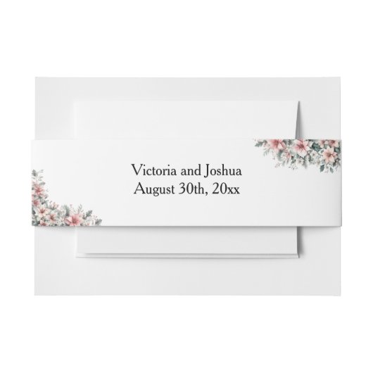 Pink Poinsettia  Uitnodigingen Wikkel (Voorkant Voorbeeld)