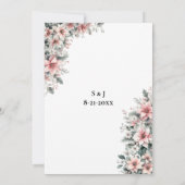 Pink Poinsettia Wedding Invitation Kaart (Achterkant)