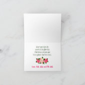 Pink Poinsettias Holiday Kaart (Binnen)
