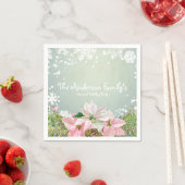 Pink Poinsettias Holiday Servetten (Insitu)