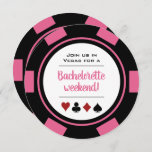 Pink Poker Chip Vegas Casino Bachelorette Party Kaart<br><div class="desc">Daag je gasten af door hen deze roze en witte pokerchips bachelorette uitnodigingen te sturen! Ze zullen gehyped zijn om bij je te komen op dit leuke feest.</div>