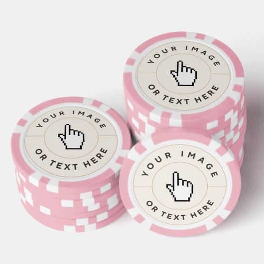 Pink Poker Chips - Custom Voeg uw afbeelding / tek (Opstapeling)