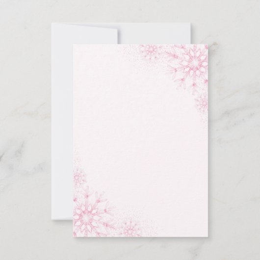 Pink Polar Bear Thank You Card Bedankkaart (Achterkant)