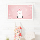 Pink Polar Beer Winter Onederland 1ste verjaardag Spandoek (Insitu)