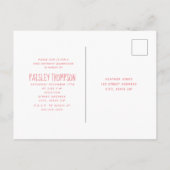 Pink Polar Beer Winter Onederland Eerste verjaarda Uitnodiging Briefkaart (Achterkant)