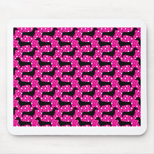 Pink Polka Dachshunds Muismat (Voorkant)