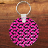 Pink Polka Dachshunds Sleutelhanger (Voorkant)