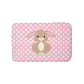 Pink Polka Dot and Bunny Rabbit Bath Mat (Voorkant)