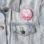 Pink Polka Dot Auntie om Baby shower Button te wor (In situ)