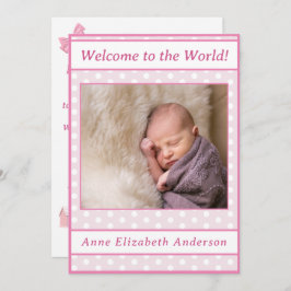 Pink Polka-Dot Baby Girl Geboorteaankondiging Aankondiging