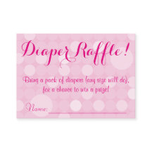 Pink Polka Dot Baby shower Luier Raffle Tickets