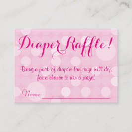 Pink Polka Dot Baby shower Luier Raffle Tickets Informatiekaartje