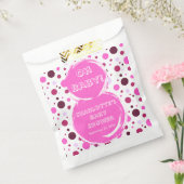 Pink polka dot baby shower Paper Bedankzakje (Gezegeld)