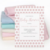 Pink Polka Dot Baby shower Uitnodiging
