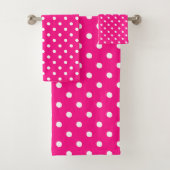 Pink Polka Dot Bad Handdoek (Insitu)