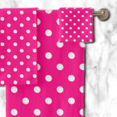 Pink Polka Dot Bad Handdoek