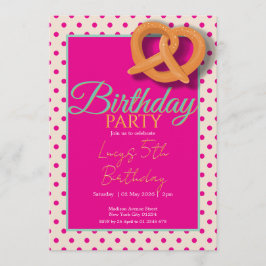 Pink Polka Dot Birthday Party Kaart