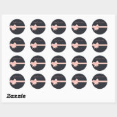 Pink Polka Dot Bow Sitckers Ronde Sticker (Vel)