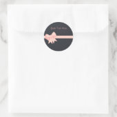Pink Polka Dot Bow Sitckers Ronde Sticker (Tas)