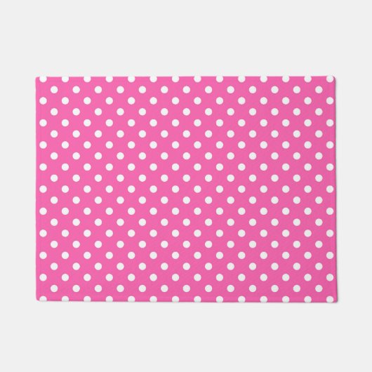 Pink Polka Dot Breast Cancer Awareness Pattern Deurmat (Voorkant)