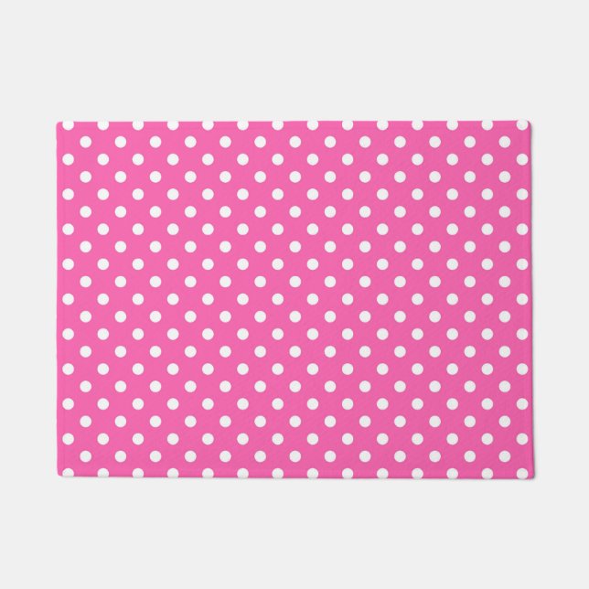 Pink Polka Dot Breast Cancer Awareness Pattern Deurmat (Voorkant)