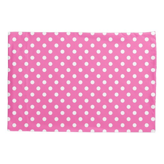 Pink Polka Dot Breast Cancer Awareness Pattern Kussensloop (Achterkant)