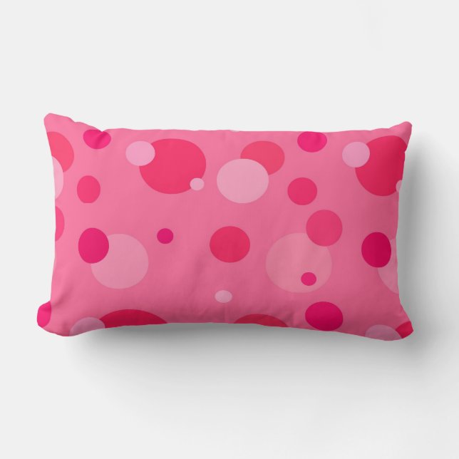 Pink Polka Dot Bubbles Pillow Kussen (Voorkant)