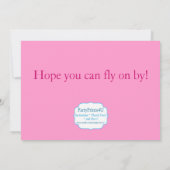 Pink Polka Dot Butterfly Birthday Party Invitation Kaart (Achterkant)