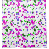 Pink Polka Dot Confetti Douchegordijn (Voorkant)