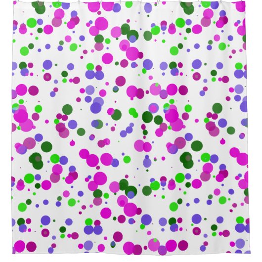 Pink Polka Dot Confetti Douchegordijn (Voorkant)