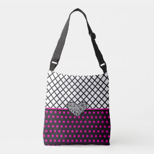 Pink Polka Dot Crossbody Tas