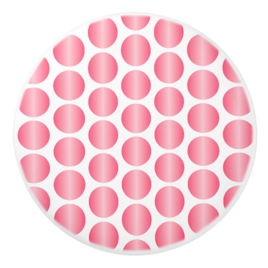 Pink Polka Dot Design Keramische Knop (Voorkant)
