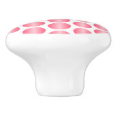 Pink Polka Dot Design Keramische Knop (Zijkant)