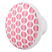 Pink Polka Dot Design Keramische Knop (Rechts)