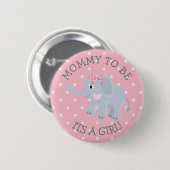 Pink Polka Dot Elephant a Girl Baby shower Pin Ronde Button 5,7 Cm (Voorkant /achterkant)