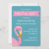 Pink Polka Dot Flamingo Birthday Kaart (Voorkant)