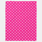 Pink Polka Dot Fleece Deken (Voorkant)