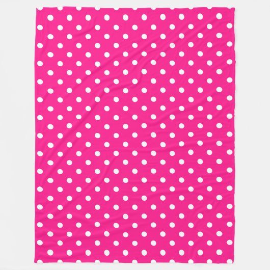 Pink Polka Dot Fleece Deken (Voorkant)