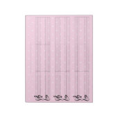Pink Polka Dot Grand Staff Piano Music Briefpapier Notitieblok (Linkerzijde)