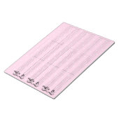 Pink Polka Dot Grand Staff Piano Music Briefpapier Notitieblok (Schuin)
